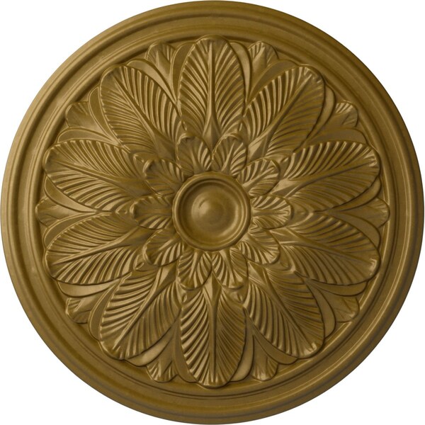 Ekena Millwork Bordeaux Ceiling Medallion (Fits Canopies up to 3 1/4"), Hand-Painted Gold, 22 5/8"OD x 1 3/4"P CM22BOGLS - main
